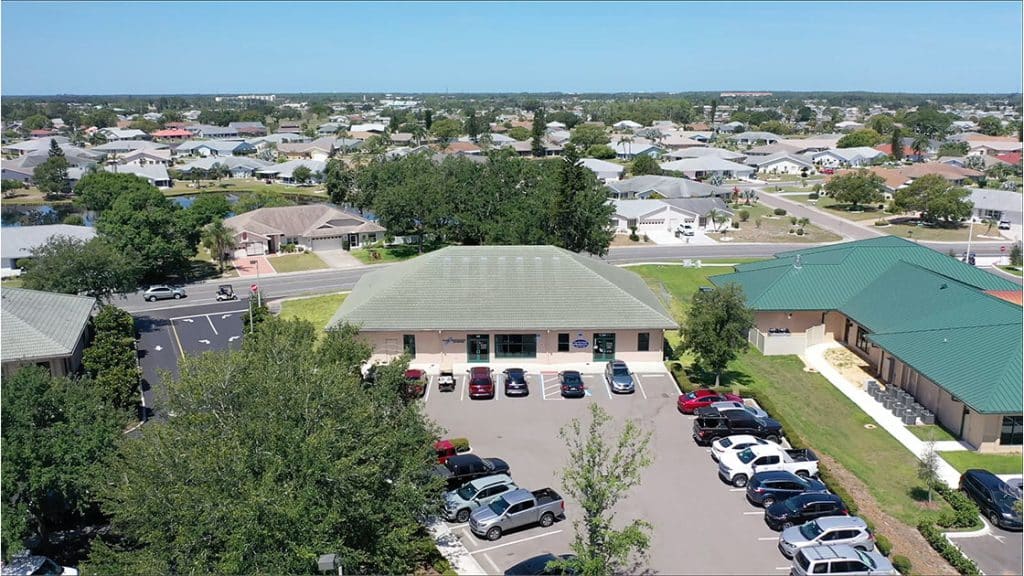 aerial view of office