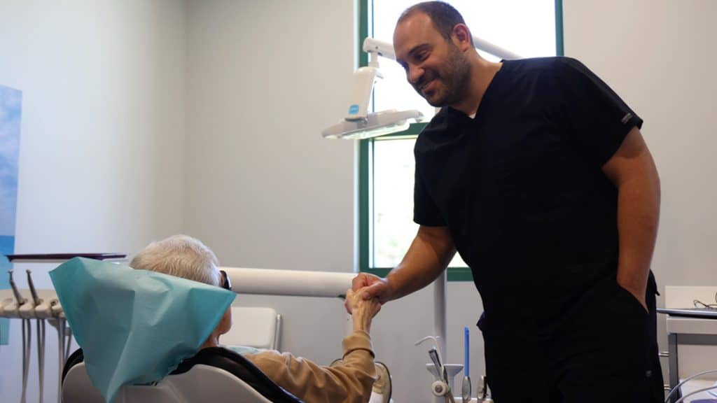Dr. Dominick handshake with patient