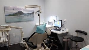 dental chair and computer